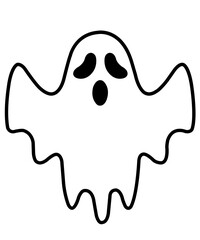 Ghost halloween clip art design on plain white transparent isolated background for card, shirt, hoodie, sweatshirt, apparel, card, tag, mug, icon, poster or badge