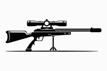 Hunting gun silhouette vector illustration