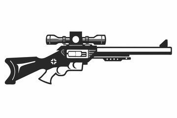 Hunting gun silhouette vector illustration