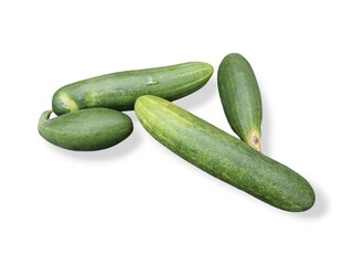 Cucumber vegetable fruit on white background good for food.