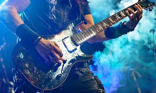 Guitarist Playing Live on Stage