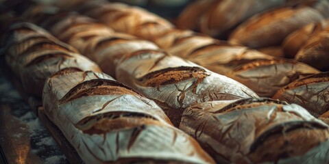 A close-up of freshly baked bread.