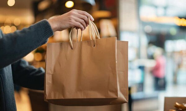 Hand Holding a Paper Bag