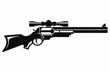 Hunting gun silhouette vector illustration