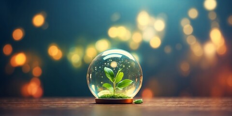 Innovative idea of future alternative energy technology with copy space.