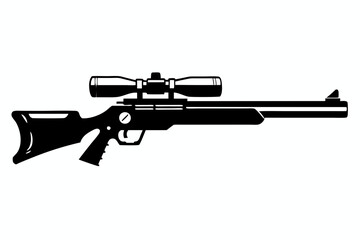 Hunting gun silhouette vector illustration