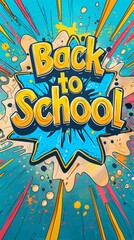 Back to school lettering on colorful background