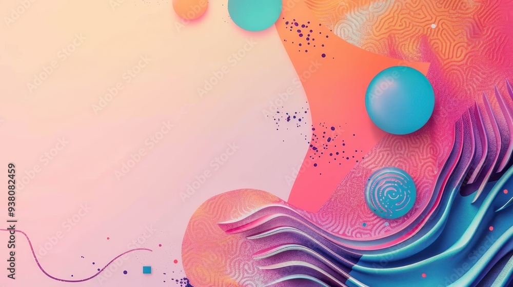 Poster vibrant abstract background with flowing shapes in pastel colors. ideal for creative design projects