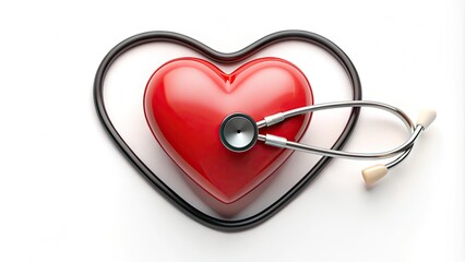 A Medical-Themed Logo Featuring A Simple Heart Shape With A Stethoscope Draped Around It, Symbolizing Healthcare And Medical Diagnosis.