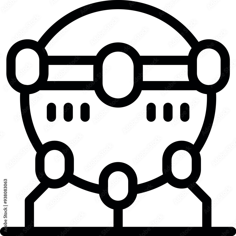 Aufkleber group of people are connecting with each other in a global network system, symbolizing communication