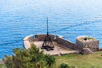 Landscape with defensive walls in Castelsardo, the heart of medieval Sardinia.