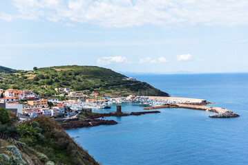 Fototapeta premium Landscape of Castelsardo, a town with small port in Sardinia, Italy, located in the northwest of the island within the Province of Sassari. 