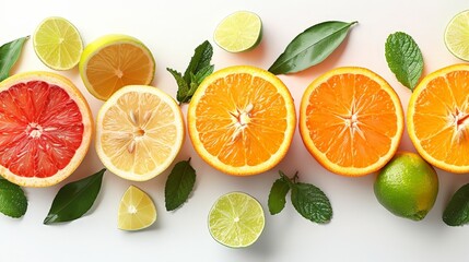 Fototapeta premium Fresh citrus fruits wallpaper