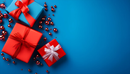 gift box on a blue background