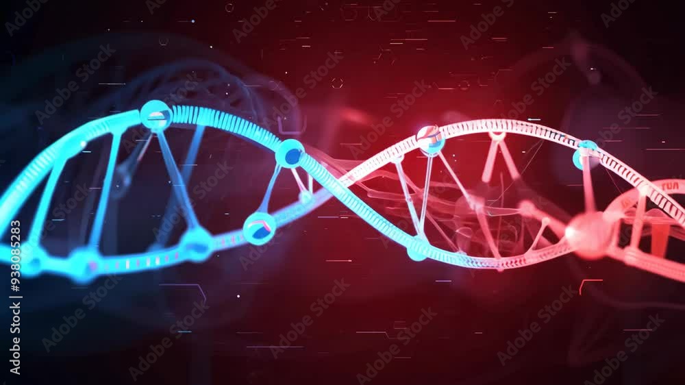 Poster exploring the structure of dna with vibrant color animations and scientific insights