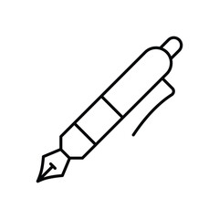 pen line icon with white background vector stock illustration