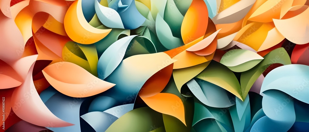 Aufkleber abstract colorful pattern with curved shapes.