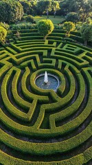Naklejka premium Labyrinth Garden Maze Various Christianity, Paganism Religion Spiritual Symbol