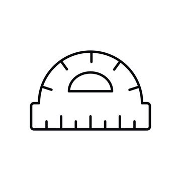 protactor line icon with white background vector stock illustration