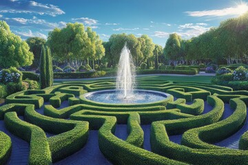 Labyrinth Garden Maze Various Christianity, Paganism Religion Spiritual Symbol