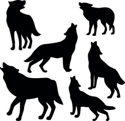 vectors silhoutte animals of savanna, all of is mamalia, silhouettes on a white background. Perfect for designs about animals