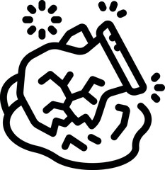 Clay pot broken dropping water creating a puddle symbolizing drought and lack of resources