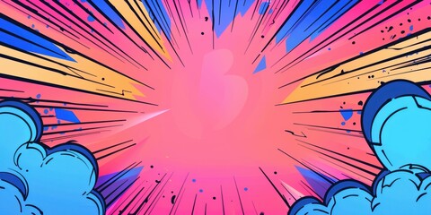 Comic Book Style Background with Vibrant Colors