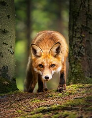 Obraz premium Fox in the wood - Wild animal life