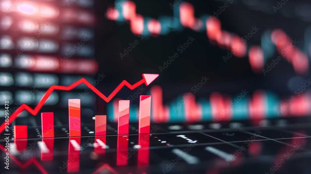Poster dynamic financial graphs and charts representing market trends and economic data analysis