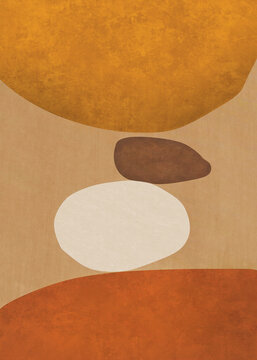 A series of modern, stylish printable posters. Abstraction in Boho style