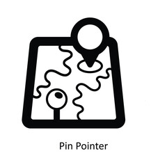 Pin Pointer solid icon style illustration. EPS 10 File