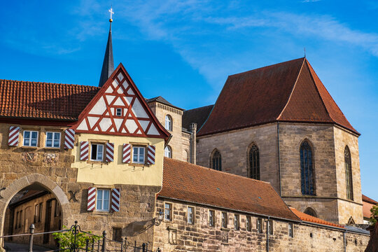 Beautiful typical half-timbered house in Kronach in Upper Franconia Germany