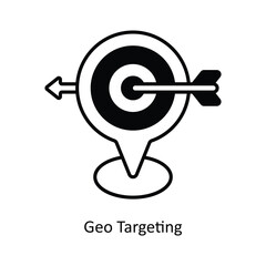 Geo Targeting solid icon style illustration. EPS 10 File