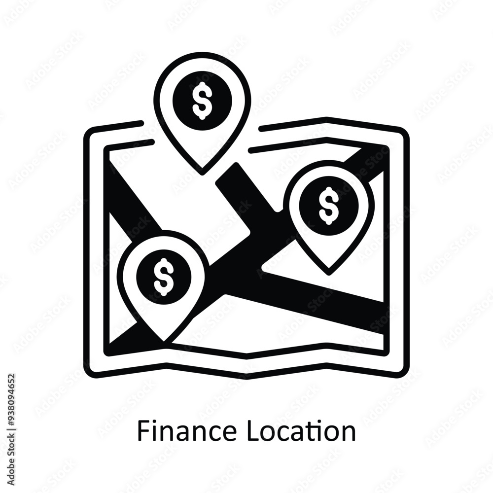 Poster navigation systemb solid icon style illustration. eps 10 file