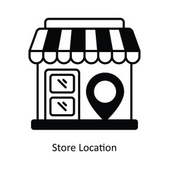 Store Location solid icon style illustration. EPS 10 File