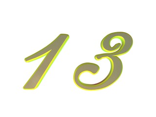 Yellow number 