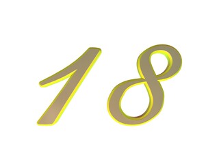 Yellow number 