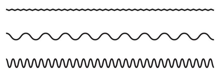 wavy zigzag pattern line illustration set on a white background, abstract vectors