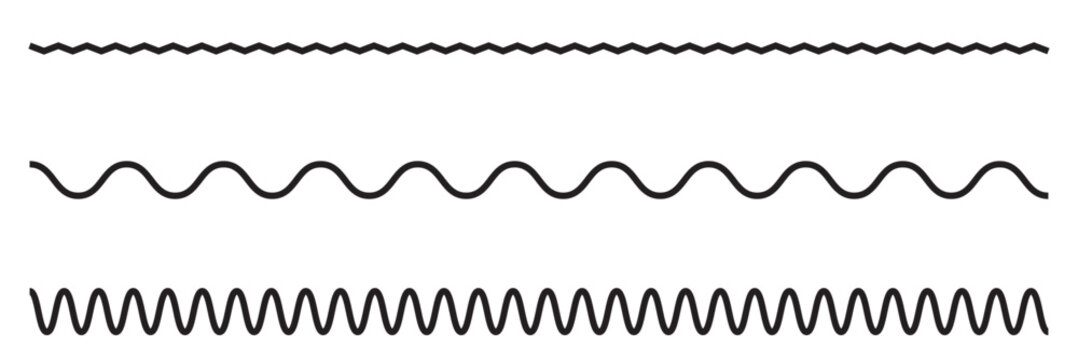 wavy zigzag pattern line illustration set on a white background, abstract vectors