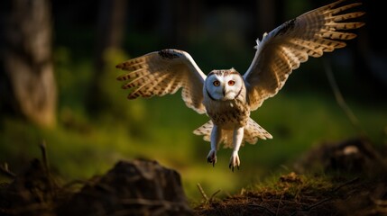 Fototapeta premium Majestic Owl in Flight