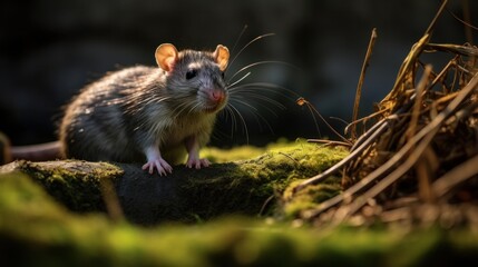 Obraz premium Curious Rat in Nature