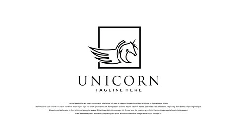 Creative unicorn logo design with unique concept  premium vector