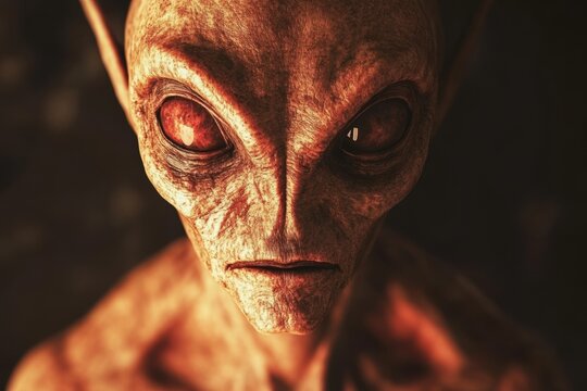 Mysterious alien creature with intense gaze