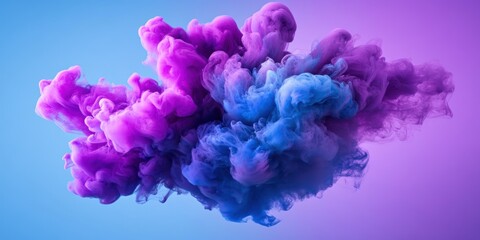 Fototapeta premium Vibrant purple blue ink clouds in water