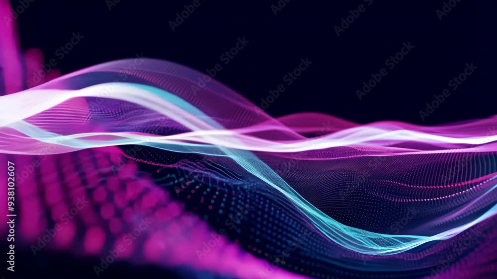 Poster flowing waves of vibrant colors create a mesmerizing visual display at night