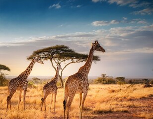 Obraz premium Giraffe in the Wild - Safari with Giraffes