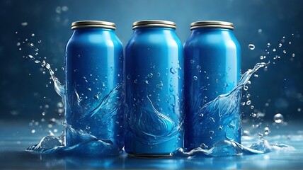 Can with Water Drops. aluminum can for design. Realistic aluminum cans. Empty Can