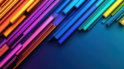 Fototapeta premium Vibrant abstract design featuring colorful stripes that create a dynamic and modern visual effect.
