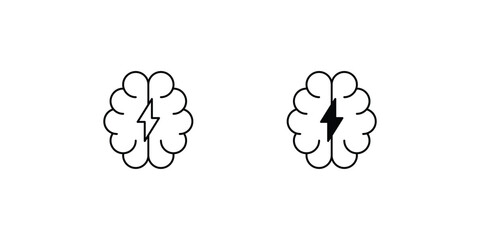 creative brain set icon with white background vector stock illustration