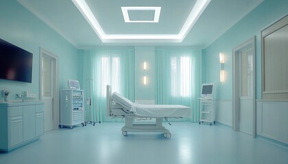 Hospital delivery room in vertical format